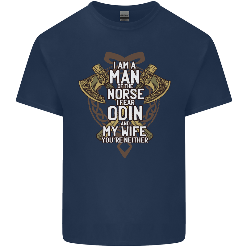 Funny Viking Wife Quote Wedding Anniversary Mens Cotton T-Shirt Tee Top Navy Blue
