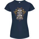Funny Viking Wife Quote Wedding Anniversary Womens Petite Cut T-Shirt Navy Blue