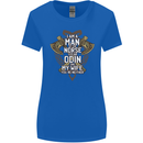 Funny Viking Wife Quote Wedding Anniversary Womens Wider Cut T-Shirt Royal Blue