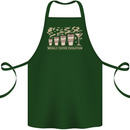 Funny Weekly Coffee to Alcohol Evolution Wine Cotton Apron 100% Organic Forest Green