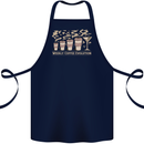 Funny Weekly Coffee to Alcohol Evolution Wine Cotton Apron 100% Organic Navy Blue