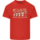 Funny Weekly Coffee to Alcohol Evolution Wine Kids T-Shirt Childrens Red