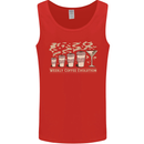 Funny Weekly Coffee to Alcohol Evolution Wine Mens Vest Tank Top Red