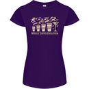 Funny Weekly Coffee to Alcohol Evolution Wine Womens Petite Cut T-Shirt Purple