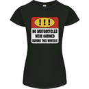 Funny Wheelie Motorbike Motocross MotoX Womens Petite Cut T-Shirt Black