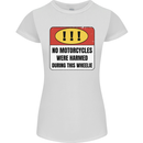 Funny Wheelie Motorbike Motocross MotoX Womens Petite Cut T-Shirt White
