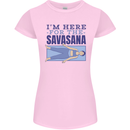 Funny Yoga Im Here For the Savasana Womens Petite Cut T-Shirt Light Pink