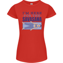 Funny Yoga Im Here For the Savasana Womens Petite Cut T-Shirt Red