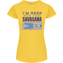 Funny Yoga Im Here For the Savasana Womens Petite Cut T-Shirt Yellow