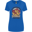Furball Batter Funny Cat Baseball Humour Womens Wider Cut T-Shirt Royal Blue