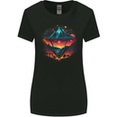 Futuristic Abstract Space Diamond Alien Womens Wider Cut T-Shirt Black