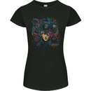 Futuristic Cyberpunk Girl Crypto Alien, Womens Petite Cut T-Shirt Black