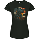 Futuristic USA Space Pilot Astronaut Womens Petite Cut T-Shirt Black