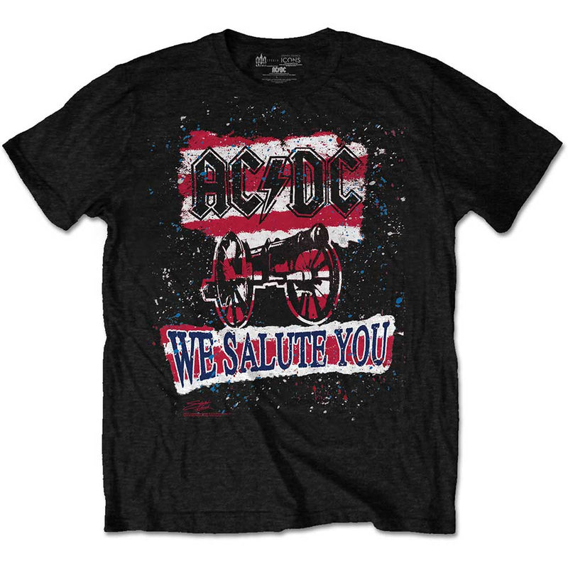 AC/DC we salute you stripe mens black band t-shirt rock tee