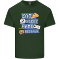Gaming Eat Sleep Game Respawn Gamer Arcade Mens Cotton T-Shirt Tee Top Forest Green