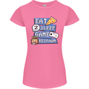 Gaming Eat Sleep Game Respawn Gamer Arcade Womens Petite Cut T-Shirt Azalea