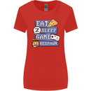 Gaming Eat Sleep Game Respawn Gamer Arcade Womens Wider Cut T-Shirt Red