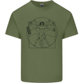 Gaming Vitruvian Gamer Funny Video Games Mens Cotton T-Shirt Tee Top Military Green