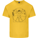 Gaming Vitruvian Gamer Funny Video Games Mens Cotton T-Shirt Tee Top Yellow