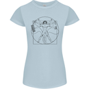 Gaming Vitruvian Gamer Funny Video Games Womens Petite Cut T-Shirt Light Blue