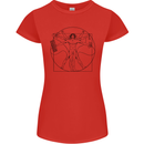 Gaming Vitruvian Gamer Funny Video Games Womens Petite Cut T-Shirt Red