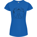 Gaming Vitruvian Gamer Funny Video Games Womens Petite Cut T-Shirt Royal Blue
