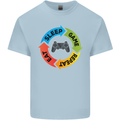 Gamming Eat Sleep Game Repeat Gamer Kids T-Shirt Childrens Light Blue