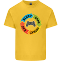 Gamming Eat Sleep Game Repeat Gamer Kids T-Shirt Childrens Yellow