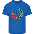 Gamming Eat Sleep Game Repeat Gamer Mens Cotton T-Shirt Tee Top Royal Blue