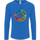 Gamming Eat Sleep Game Repeat Gamer Mens Long Sleeve T-Shirt Royal Blue