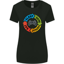 Gamming Eat Sleep Game Repeat Gamer Womens Wider Cut T-Shirt Black