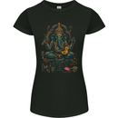 Ganesha Hindu God Ganapati Elephant Womens Petite Cut T-Shirt Black