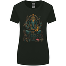 Ganesha Hindu God Ganapati Elephant Womens Wider Cut T-Shirt Black