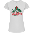 Gangsta Wrapper Funny Christmas Present Womens Petite Cut T-Shirt White