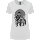 Gas Mask & Dog Apocalypse Armed Militia Womens Wider Cut T-Shirt White