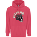Gasoline Soul Biker Skull Motorbike Chopper Childrens Kids Hoodie Heliconia
