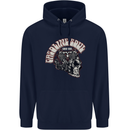 Gasoline Soul Biker Skull Motorbike Chopper Childrens Kids Hoodie Navy Blue