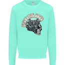 Gasoline Soul Biker Skull Motorbike Chopper Kids Sweatshirt Jumper Peppermint