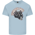 Gasoline Soul Biker Skull Motorbike Chopper Mens Cotton T-Shirt Tee Top Light Blue