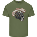 Gasoline Soul Biker Skull Motorbike Chopper Mens Cotton T-Shirt Tee Top Military Green