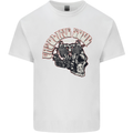 Gasoline Soul Biker Skull Motorbike Chopper Mens Cotton T-Shirt Tee Top White