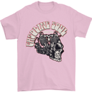 Gasoline Soul Biker Skull Motorbike Chopper Mens T-Shirt Cotton Gildan Light Pink