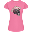Gasoline Soul Biker Skull Motorbike Chopper Womens Petite Cut T-Shirt Azalea