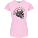 Gasoline Soul Biker Skull Motorbike Chopper Womens Petite Cut T-Shirt Light Pink