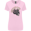 Gasoline Soul Biker Skull Motorbike Chopper Womens Wider Cut T-Shirt Light Pink