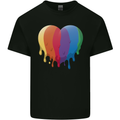 Gay Pride LGBT Heart Mens Cotton T-Shirt Tee Top Black
