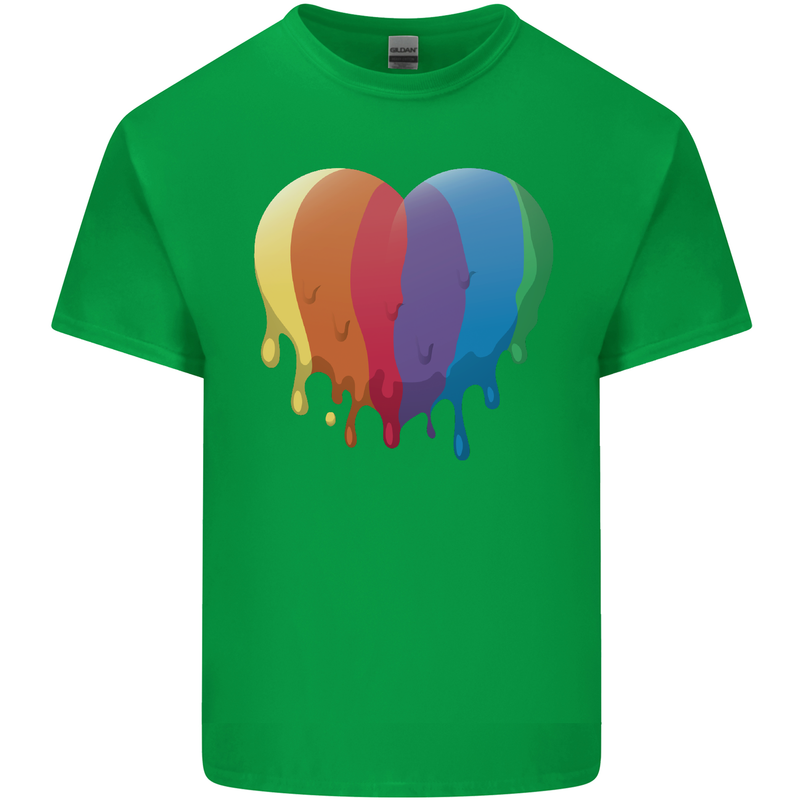 Gay Pride LGBT Heart Mens Cotton T-Shirt Tee Top Irish Green