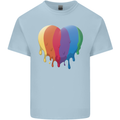 Gay Pride LGBT Heart Mens Cotton T-Shirt Tee Top Light Blue