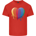 Gay Pride LGBT Heart Mens Cotton T-Shirt Tee Top Red