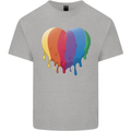 Gay Pride LGBT Heart Mens Cotton T-Shirt Tee Top Sports Grey